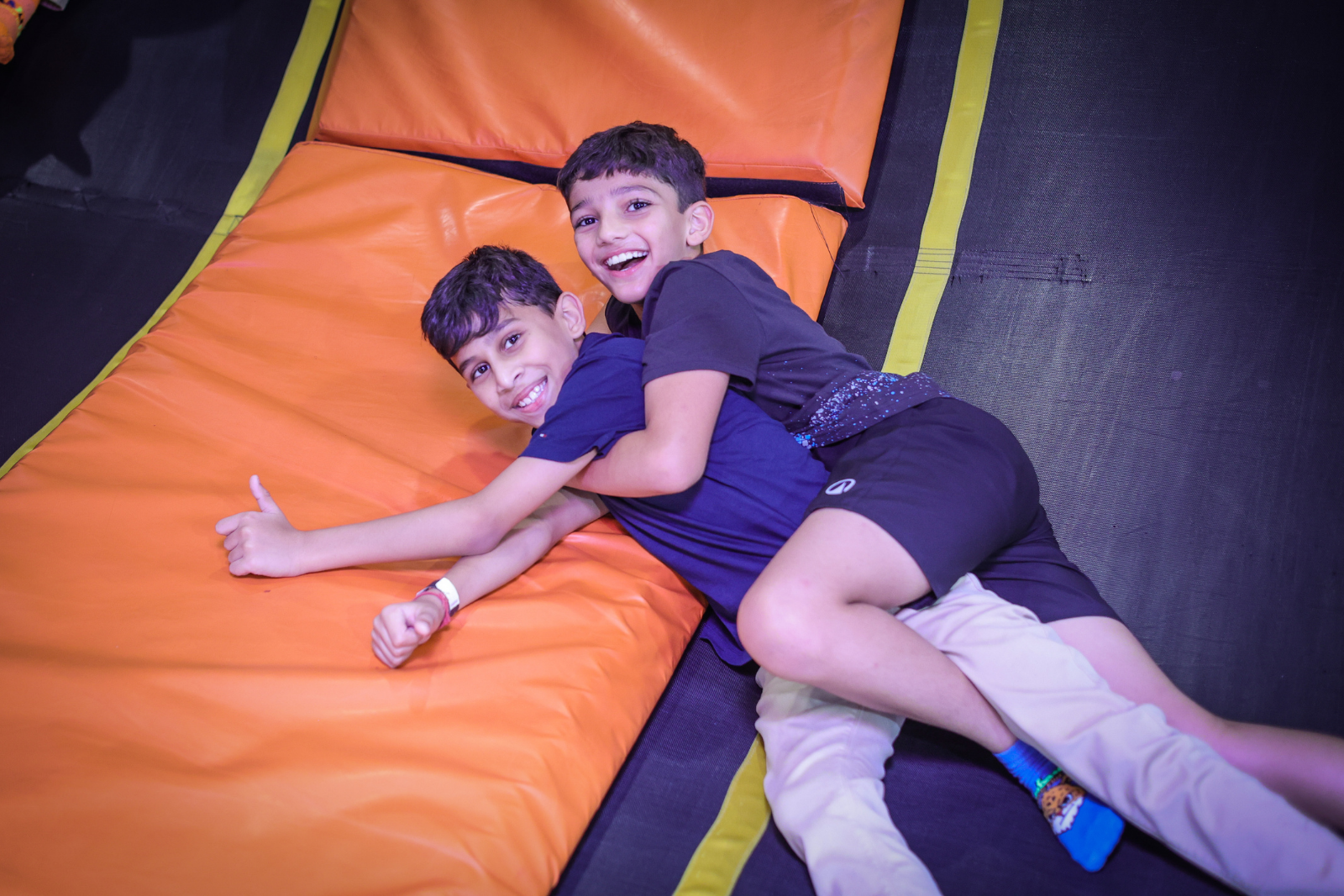 Children on the trampoline